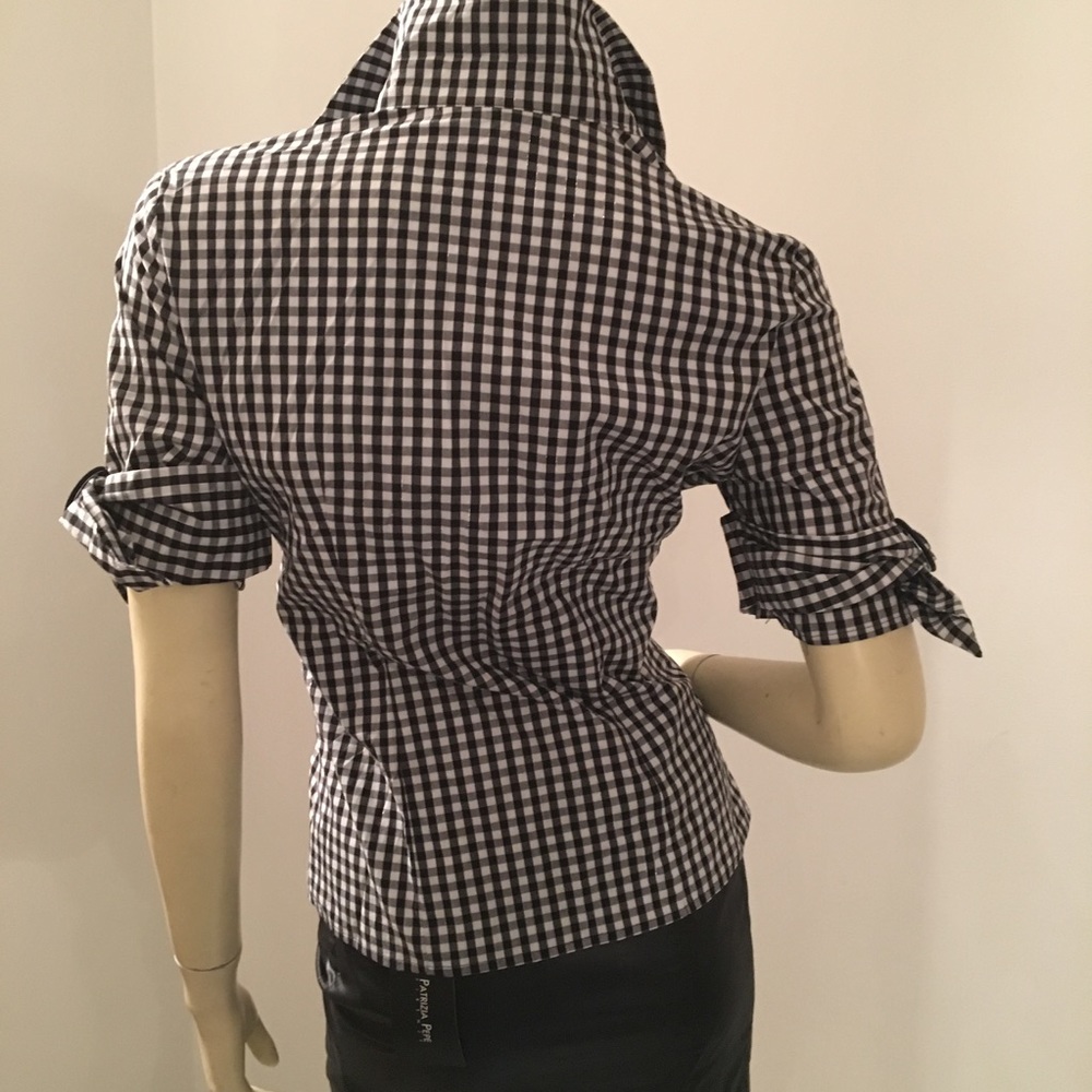 Belted Gingham Short Sleeve Button Down - image 6